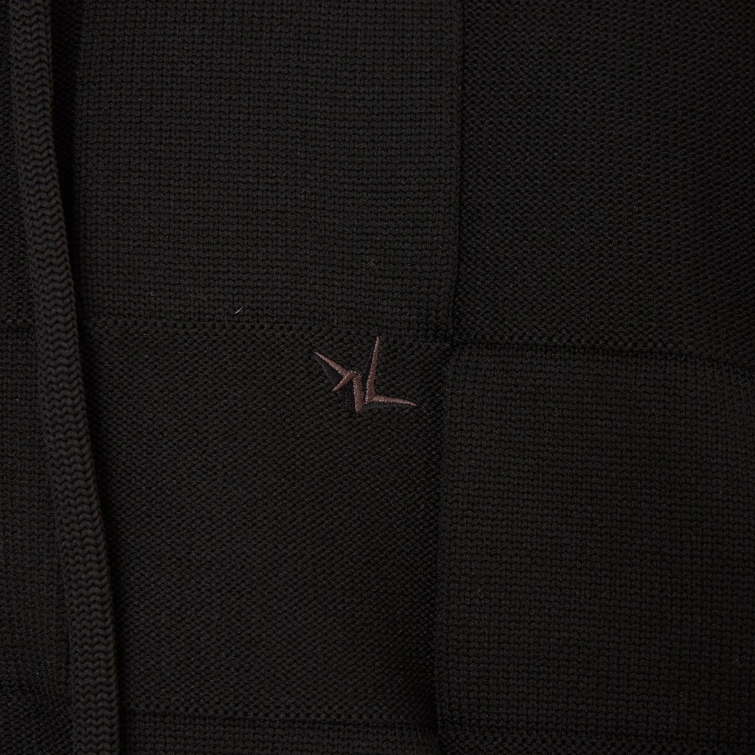 1PIU1UGUALE3 RELAX [ウノ ピゥ ウノ ウグァーレ トレ] ブロックニットジップアップフーディー [USK-26010] SN90 BLACK