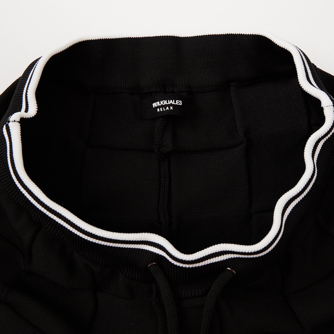 1PIU1UGUALE3 RELAX [ウノ ピゥ ウノ ウグァーレ トレ] ブロックニットショーツ [USK-26011] SN90 BLACK