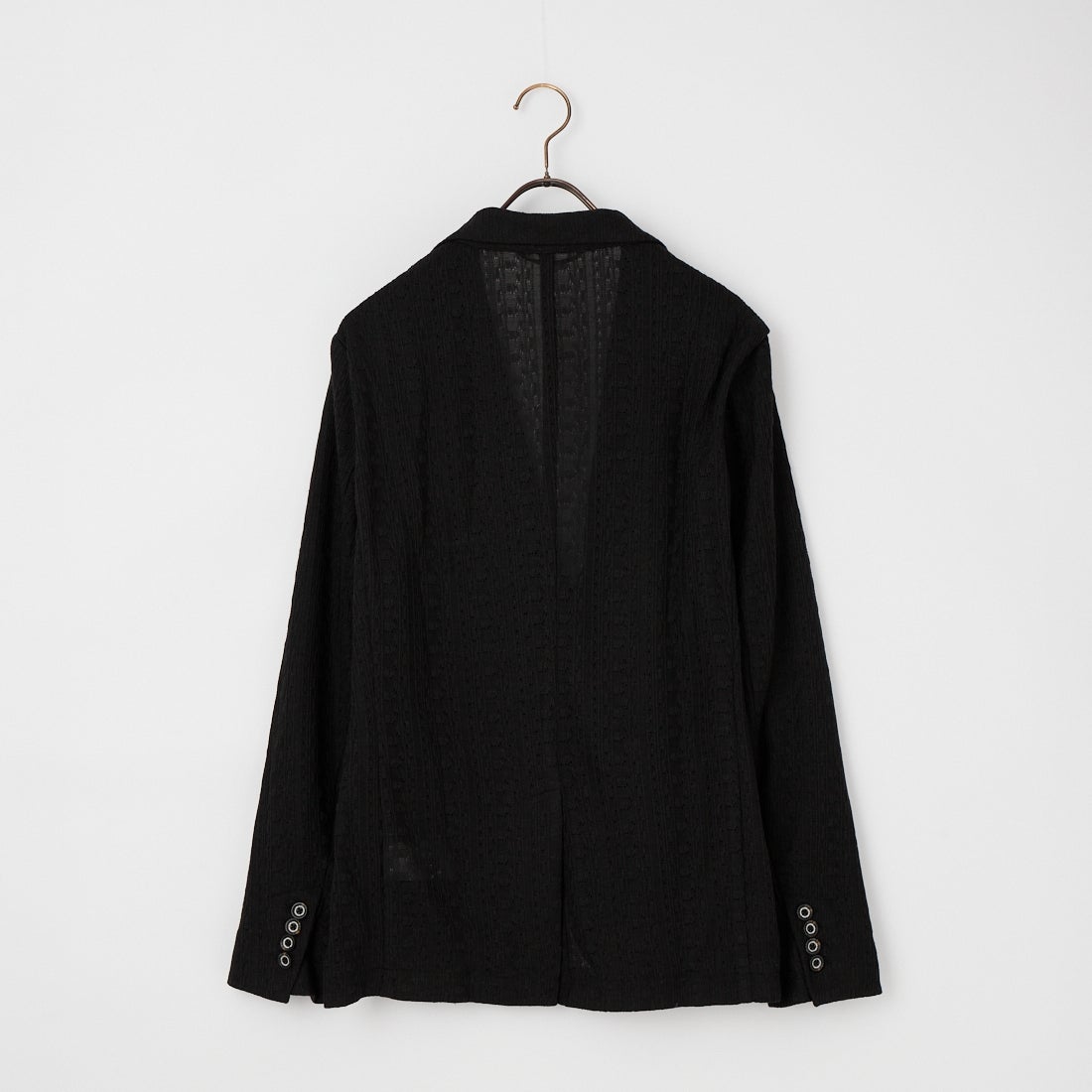 1PIU1UGUALE3 RELAX [ウノ ピゥ ウノ ウグァーレ トレ] リネンブレンドジャガードジャケット [USO-26025] SN90 BLACK