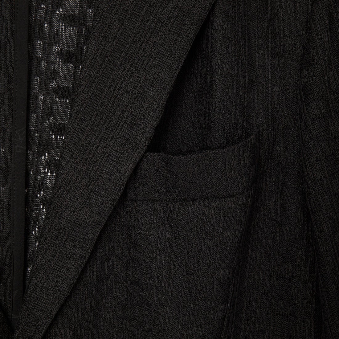 1PIU1UGUALE3 RELAX [ウノ ピゥ ウノ ウグァーレ トレ] リネンブレンドジャガードジャケット [USO-26025] SN90 BLACK