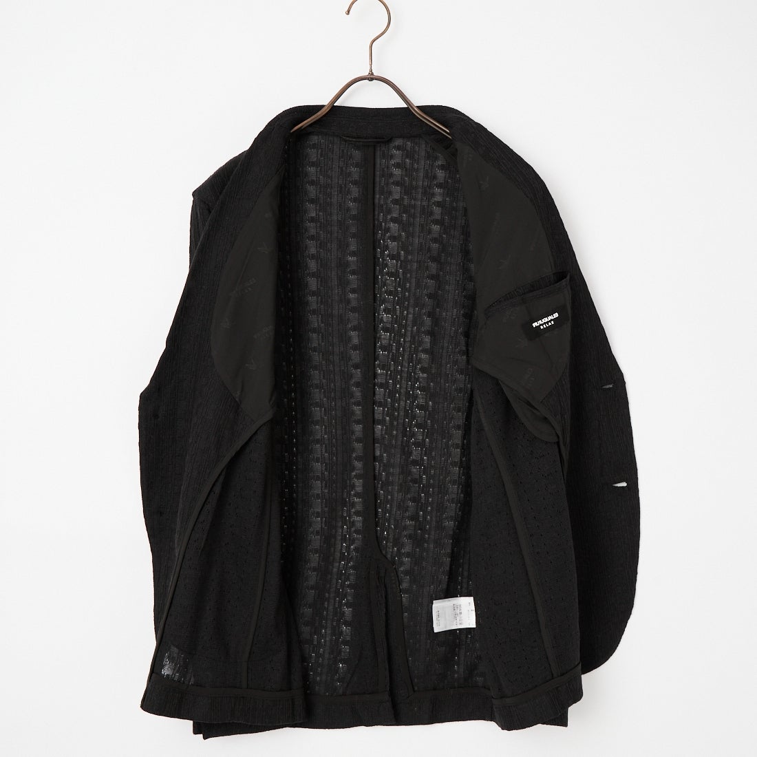 1PIU1UGUALE3 RELAX [ウノ ピゥ ウノ ウグァーレ トレ] リネンブレンドジャガードジャケット [USO-26025] SN90 BLACK