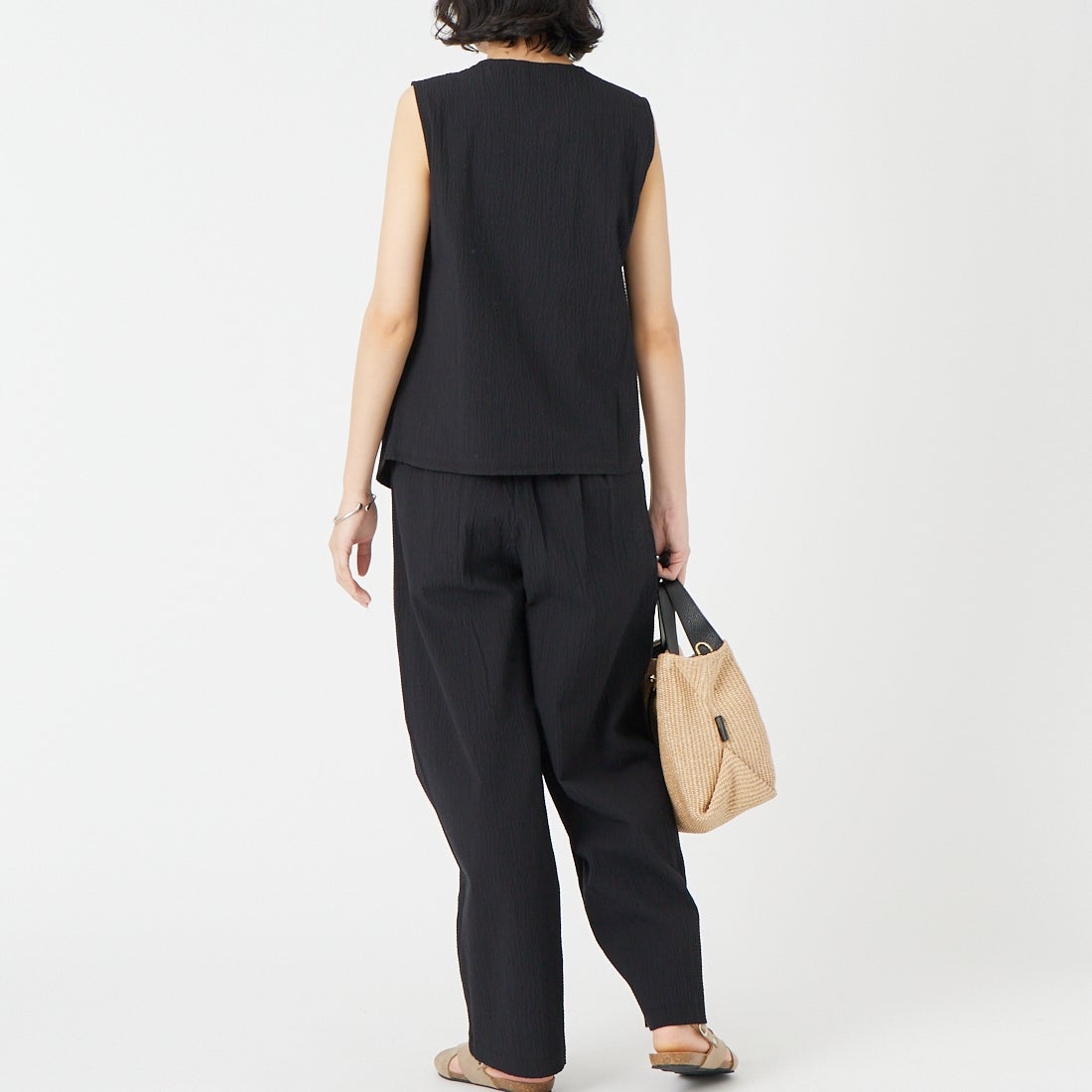 me. [ミードット] バンピーコットンラップパンツ [ME-25110] 98 NIGHT &&モデル身長：162cm 着用サイズ：F&&