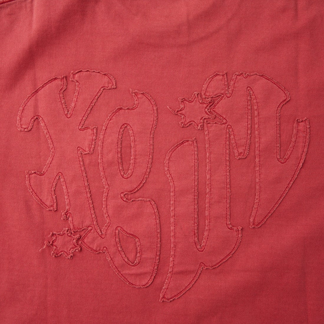 X-girl [エックスガール] ピグメントダイ ハート&ロゴ ショートスリーブTシャツ [105261011023] RED