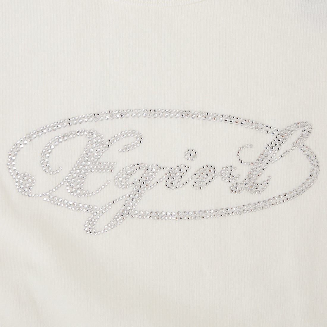 X-girl [エックスガール] ラインストーンオーバルロゴベビーTシャツ [105261011010] WHITE