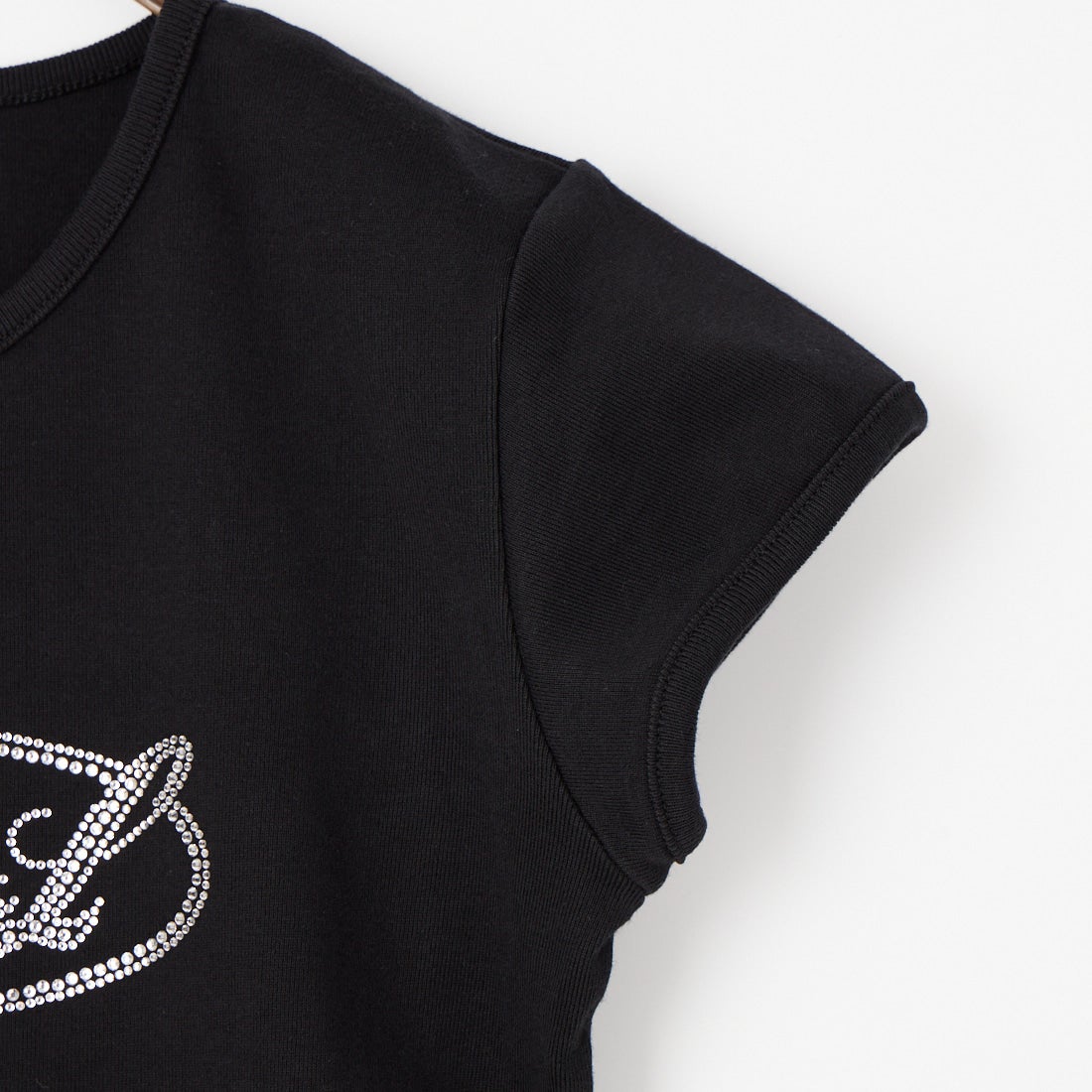 X-girl [エックスガール] ラインストーンオーバルロゴベビーTシャツ [105261011010] BLACK