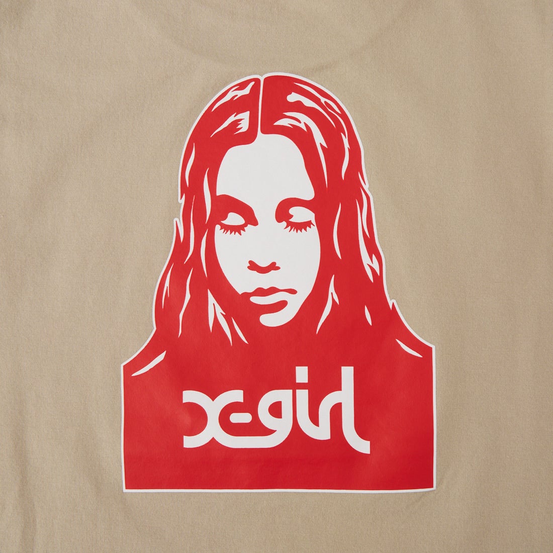 X-girl [エックスガール] フェイスロゴショートTシャツ [105261011007] BEIGE