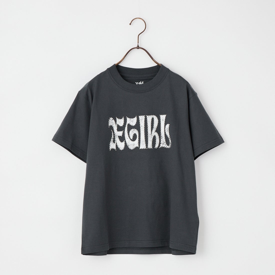X-girl [エックスガール] スタッズロゴ ショートスリーブTシャツ [105261011016] CHARCOAL