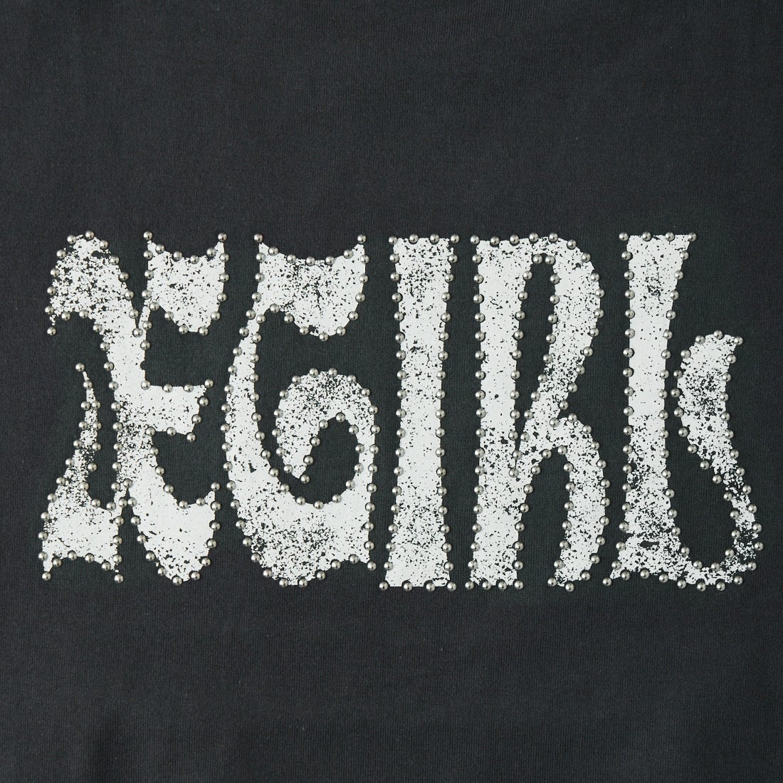 X-girl [エックスガール] スタッズロゴ ショートスリーブTシャツ [105261011016] CHARCOAL