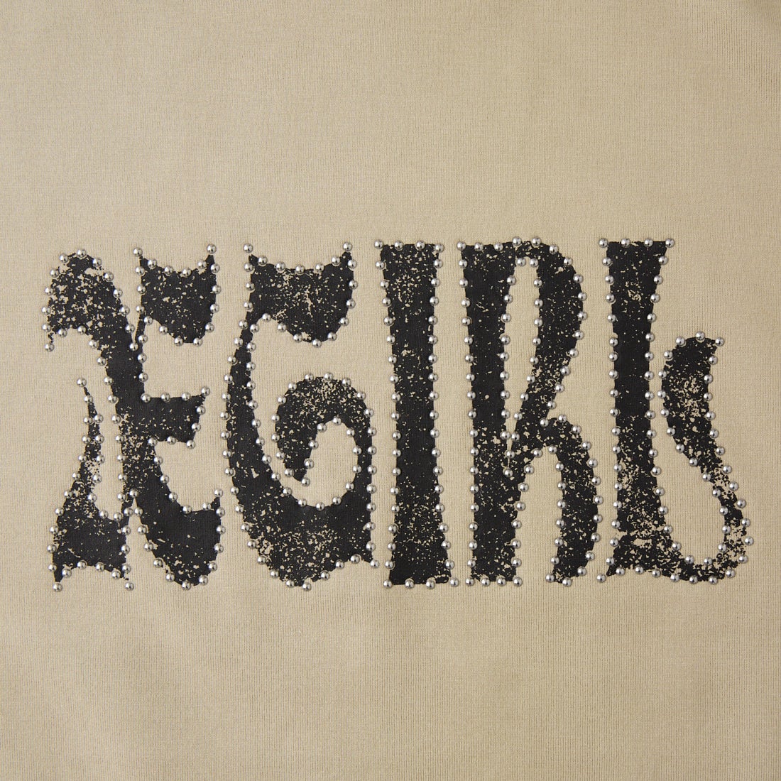 X-girl [エックスガール] スタッズロゴ ショートスリーブTシャツ [105261011016] BEIGE