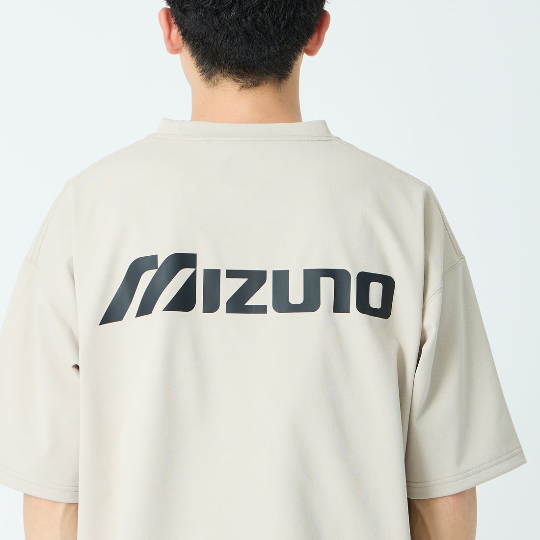 MIZUNO [ミズノ] 別注 ドローコード付き バックプリントTシャツ [D2JADW01-JF] GREIGE