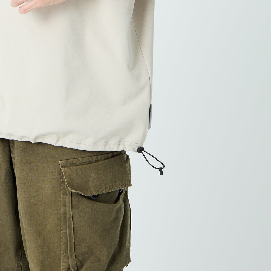 MIZUNO [ミズノ] 別注 ドローコード付き バックプリントTシャツ [D2JADW01-JF] GREIGE