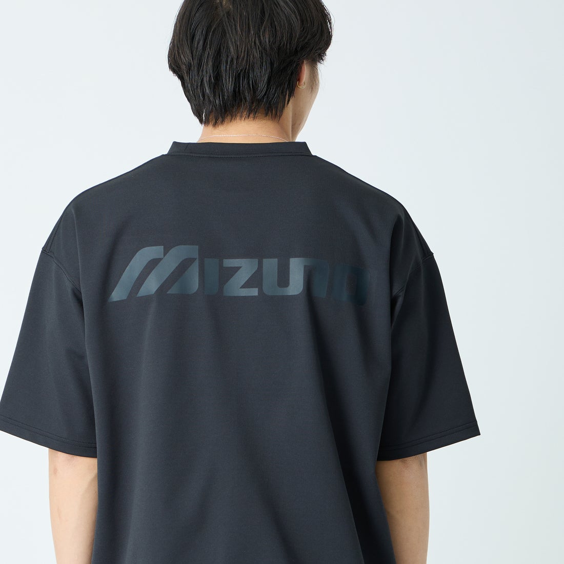 MIZUNO [ミズノ] 別注 ドローコード付き バックプリントTシャツ [D2JADW01-JF] BLACK