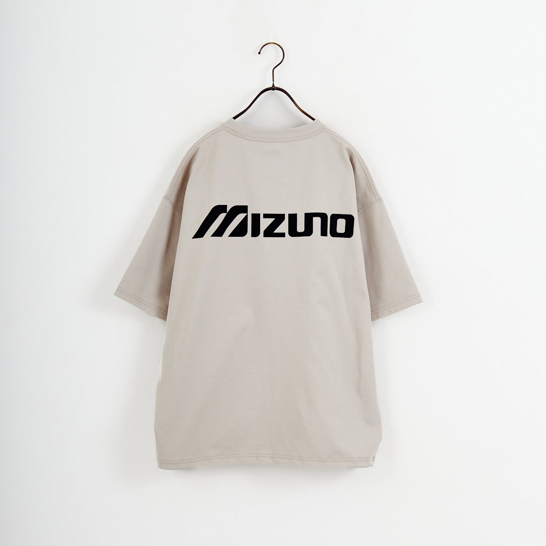 MIZUNO [ミズノ] 別注 ドローコード付き バックプリントTシャツ [D2JADW01-JF] GREIGE