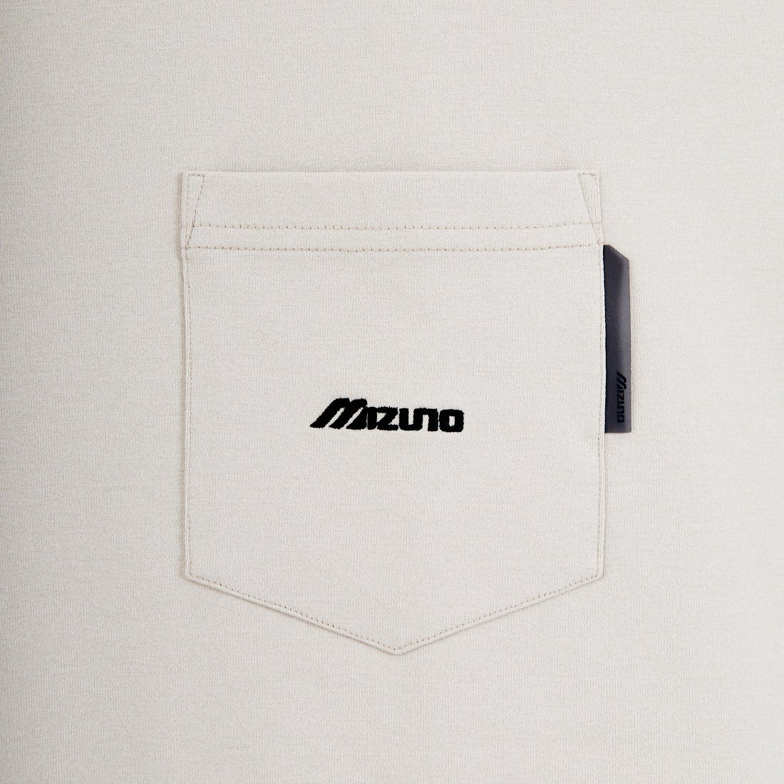 MIZUNO [ミズノ] 別注 ポケット付き ワンポイントロゴ刺繍Tシャツ [D2JADW03-JF] GREIGE