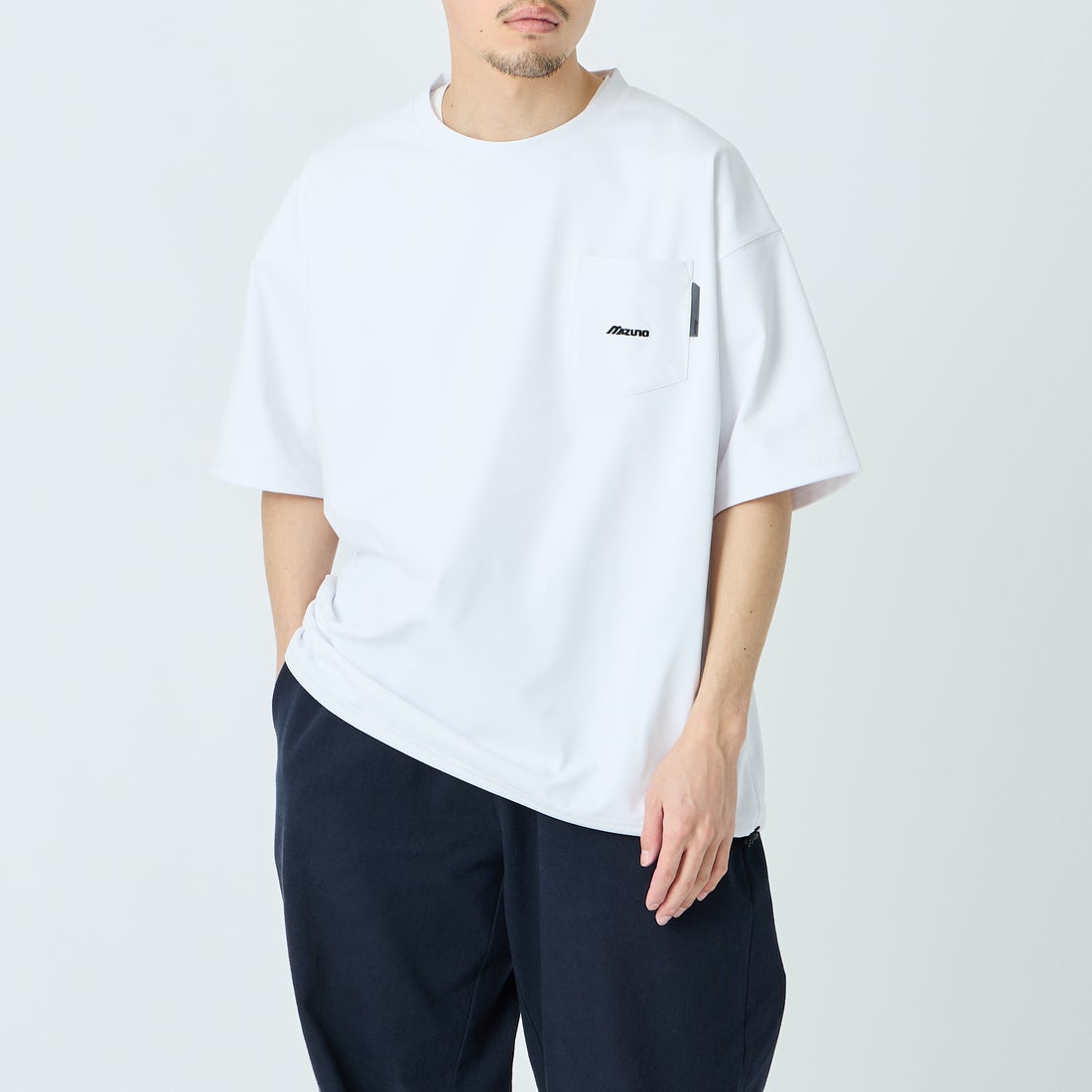 MIZUNO [ミズノ] 別注 ポケット付き ワンポイントロゴ刺繍Tシャツ