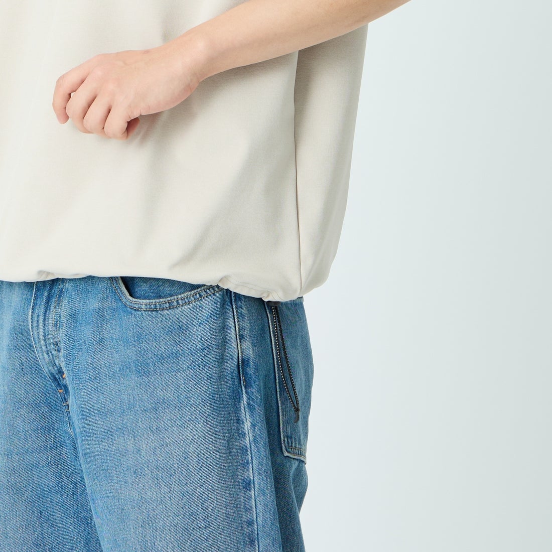 MIZUNO [ミズノ] 別注 ポケット付き ワンポイントロゴ刺繍Tシャツ [D2JADW03-JF] GREIGE