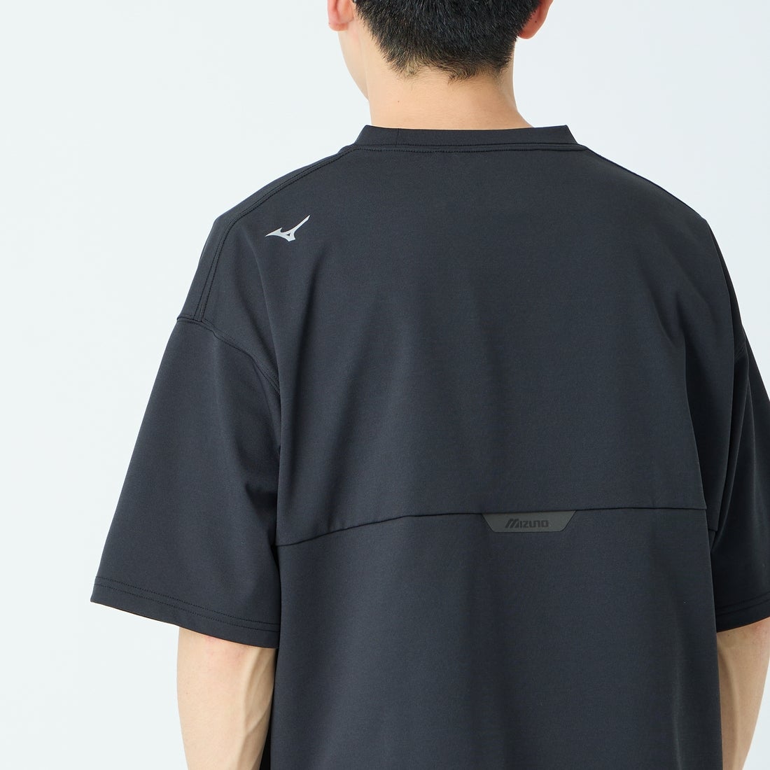 MIZUNO [ミズノ] 別注 ポケット付き ワンポイントロゴ刺繍Tシャツ [D2JADW03-JF] BLACK
