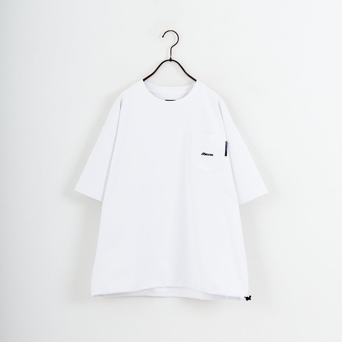 MIZUNO [ミズノ] 別注 ポケット付き ワンポイントロゴ刺繍Tシャツ [D2JADW03-JF] WHITE