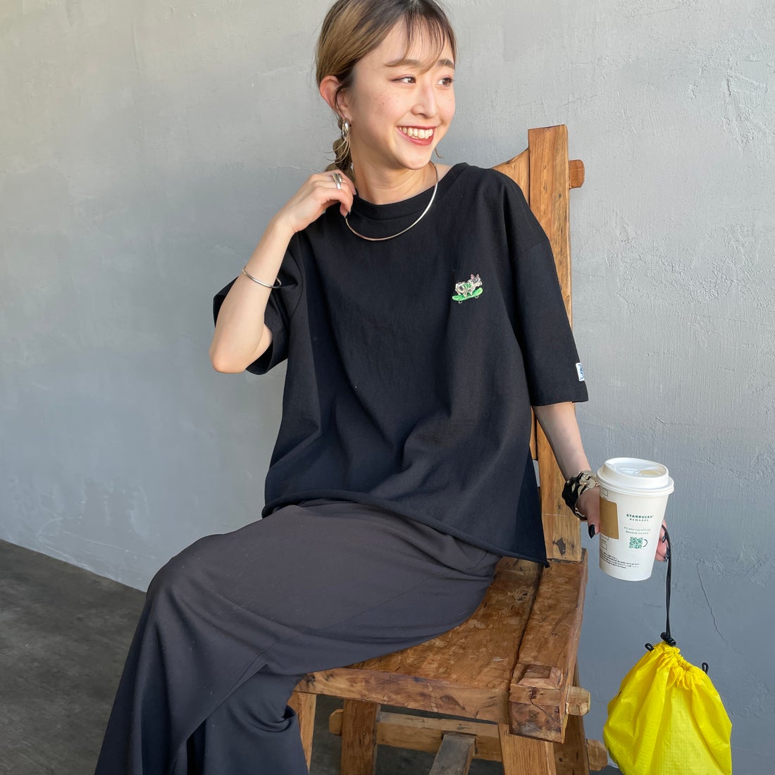 BLACK&&モデル身長：150cm 着用サイズ：F&&