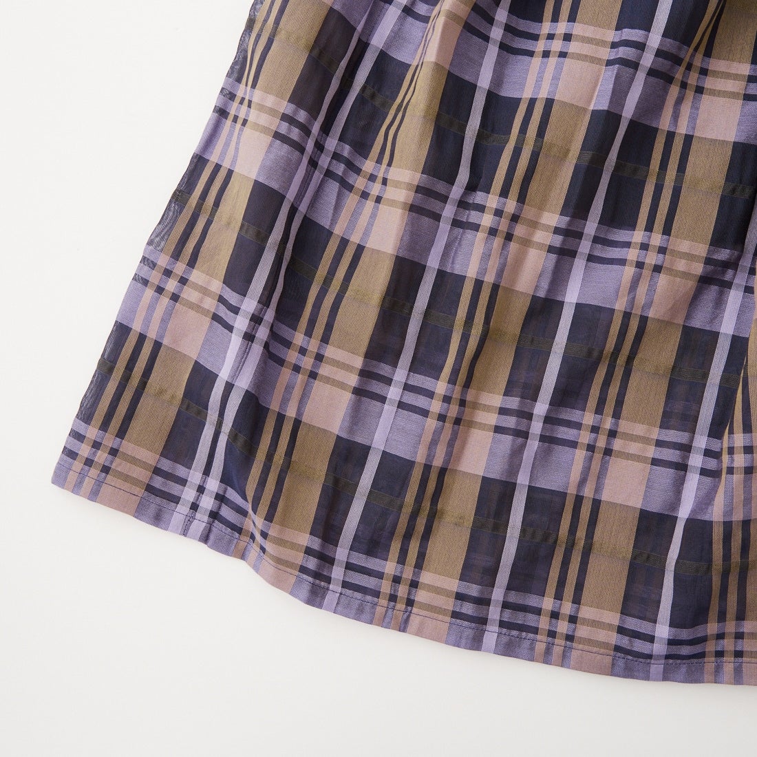 CLOCHE [クロシェ] シアーチェックティアードスカート [61086006] ﾈｲﾋﾞｰ