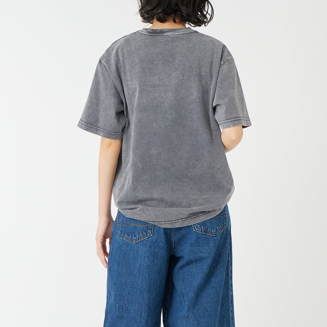ROTA CANAL [ロタ カナル] FLAG wave Tシャツ [1205-261001] NAVY &&モデル身長：162cm 着用サイズ：M&&