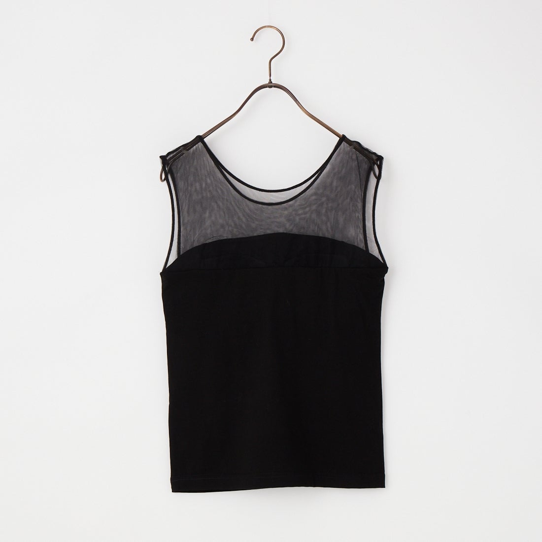 CLOCHE [クロシェ] カップ付きチュールタンクトップ [61285603] ﾌﾞﾗｯｸ