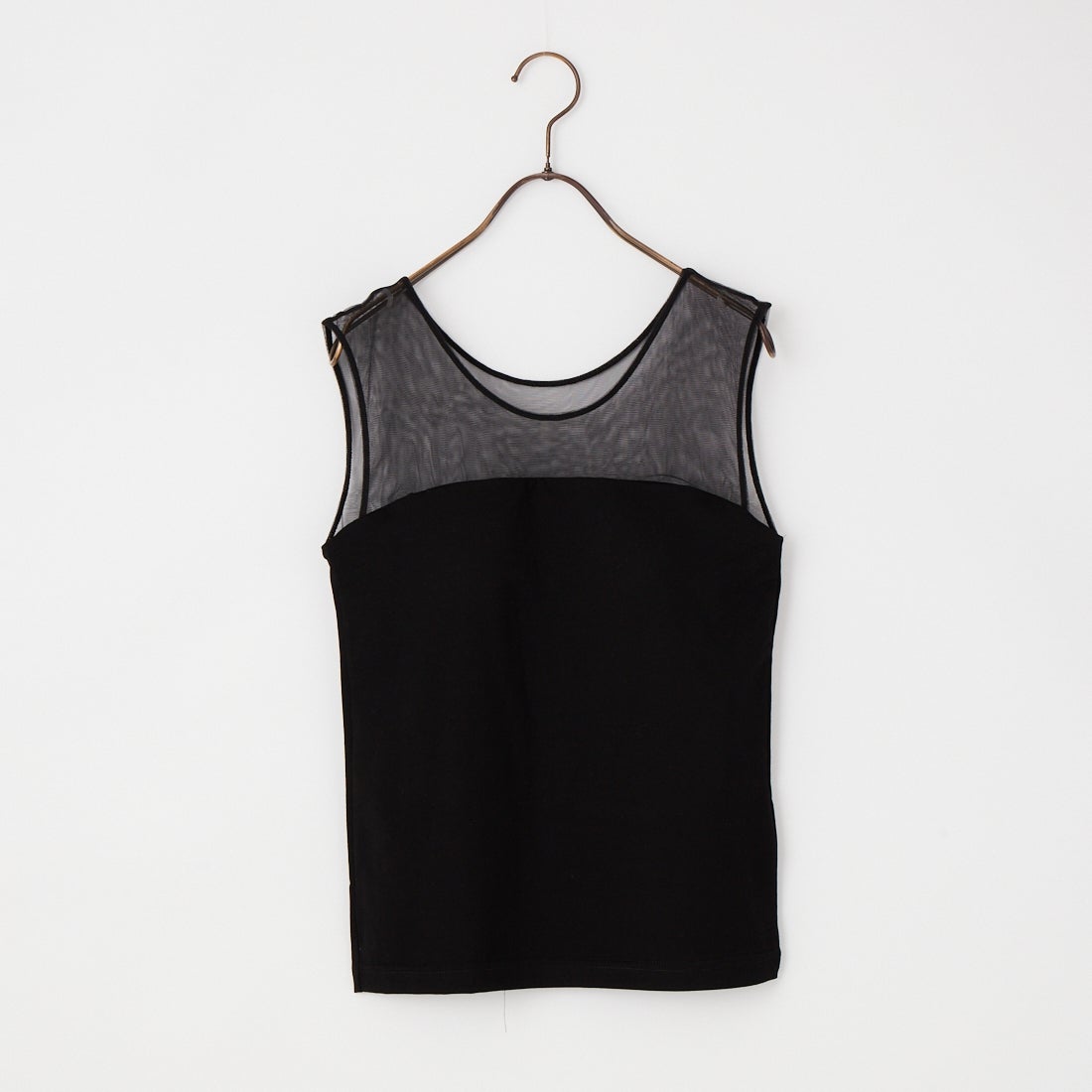 CLOCHE [クロシェ] カップ付きチュールタンクトップ [61285603] ﾌﾞﾗｯｸ