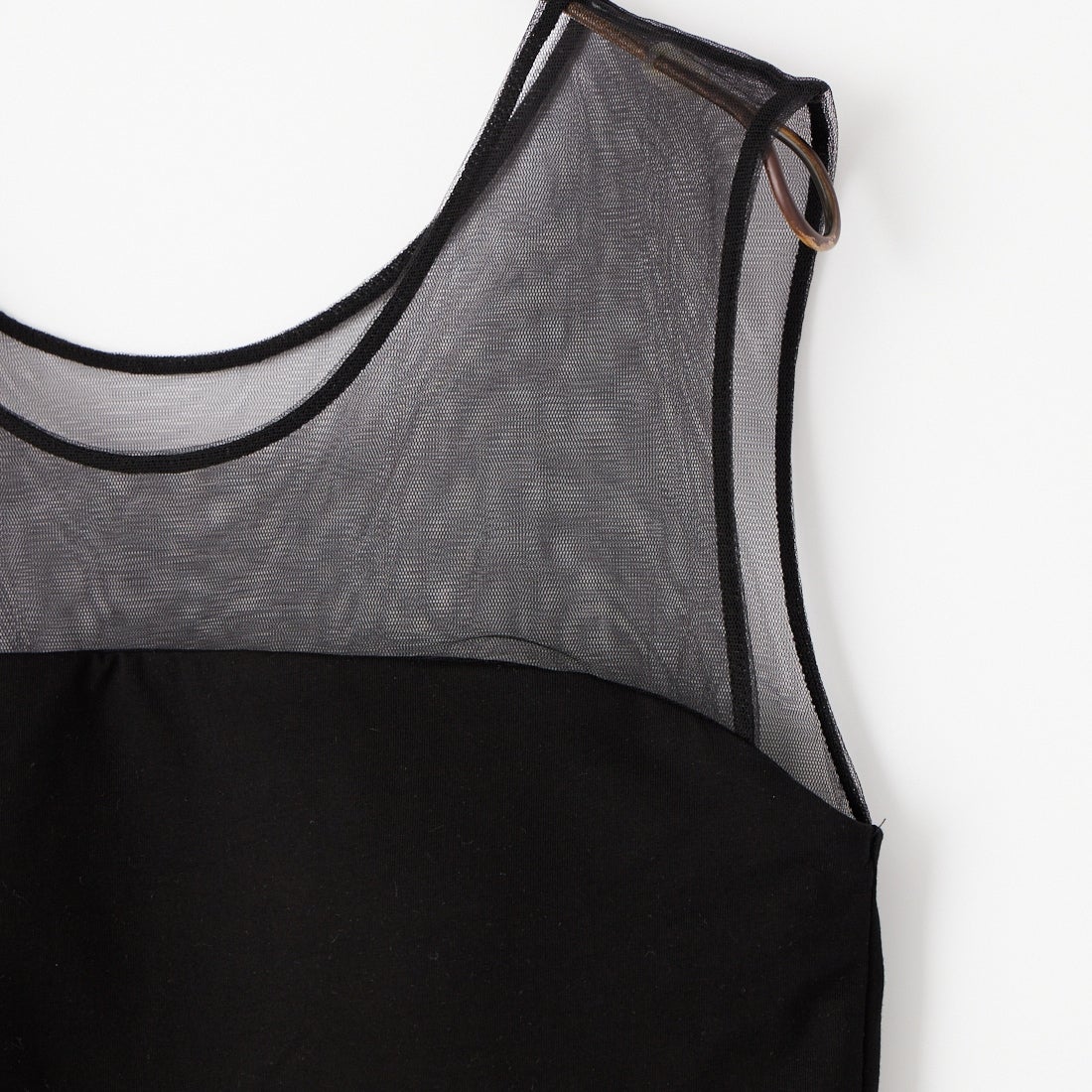 CLOCHE [クロシェ] カップ付きチュールタンクトップ [61285603] ﾌﾞﾗｯｸ