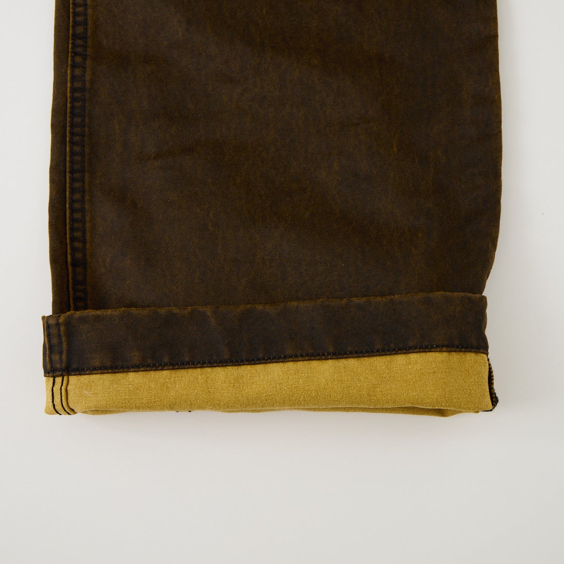 Name. [ネーム] ワックスコーティング ストレートパンツ [NMPT-038] BROWN