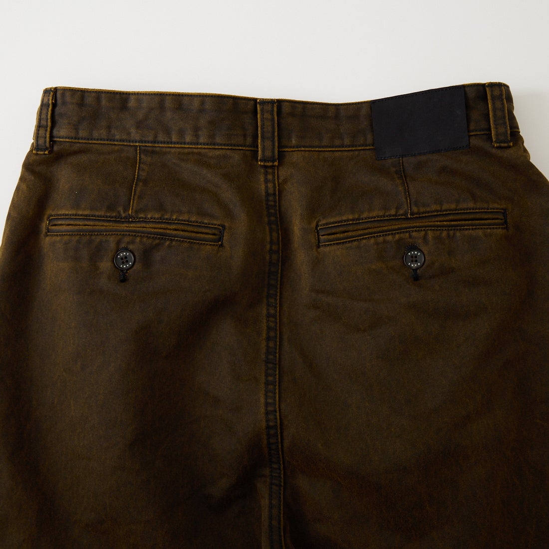 Name. [ネーム] ワックスコーティング ストレートパンツ [NMPT-038] BROWN