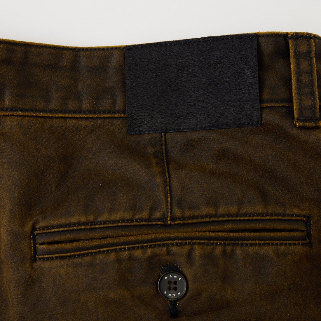 Name. [ネーム] ワックスコーティング ストレートパンツ [NMPT-038] BROWN