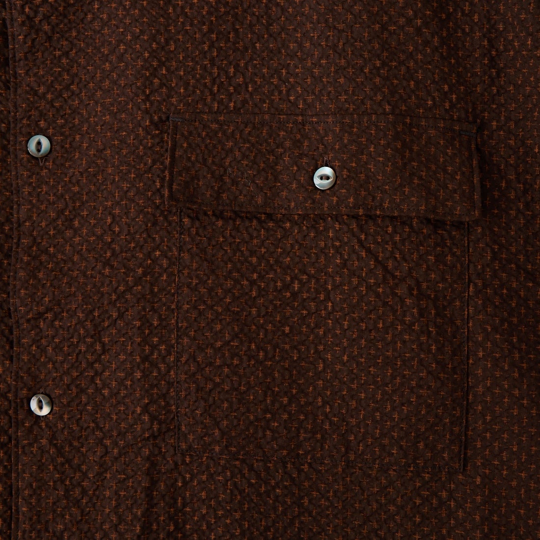 MANUAL ALPHABET [マニュアルアルファベット] ワッフルワイドスピンドル半袖シャツ [MA-S-828] BROWN