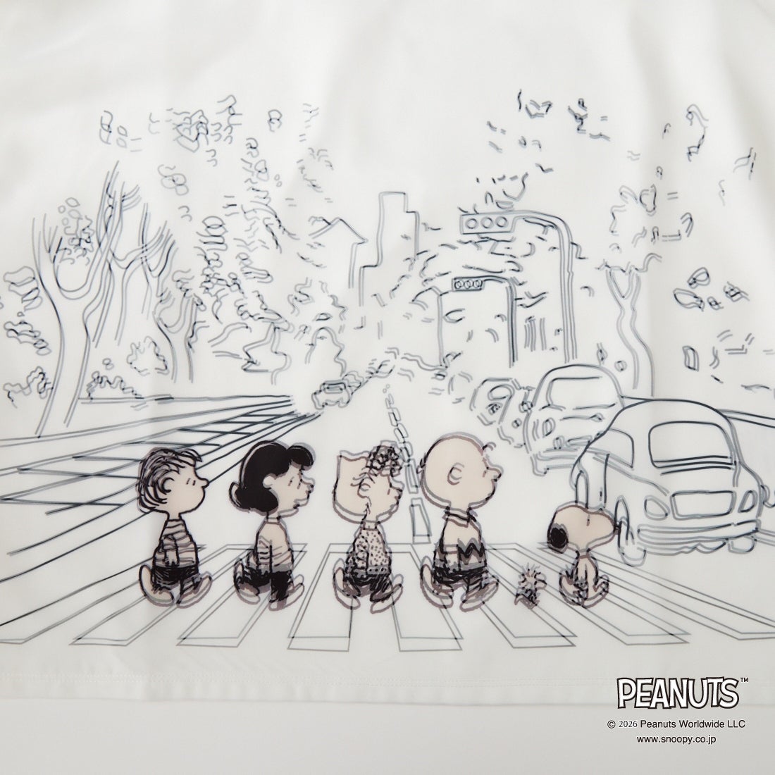 TRIPPY MIKIO ART [トリッピーミキオアート] SNOOPY ABBEY ROAD Tシャツ [TR-098] WHITE