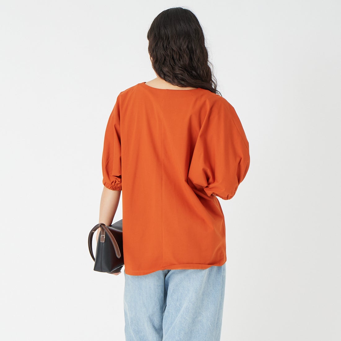 Jf Ready Made [ジェイエフレディメイド] シルケットベアドルマンTシャツ [3212104] 202 ｵﾚﾝｼﾞ &&モデル身長：162cm 着用サイズ：F&&