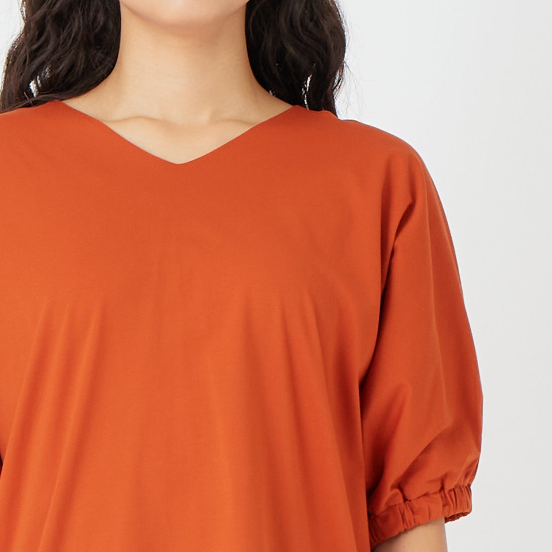 Jf Ready Made [ジェイエフレディメイド] シルケットベアドルマンTシャツ [3212104] 202 ｵﾚﾝｼﾞ &&モデル身長：162cm 着用サイズ：F&&