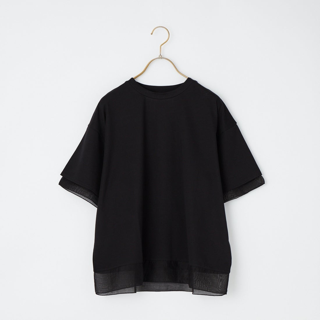 Jf Ready Made [ジェイエフレディメイド] シルケットベア シアー切替Tシャツ [3212101] 801 ﾌﾞﾗｯｸ