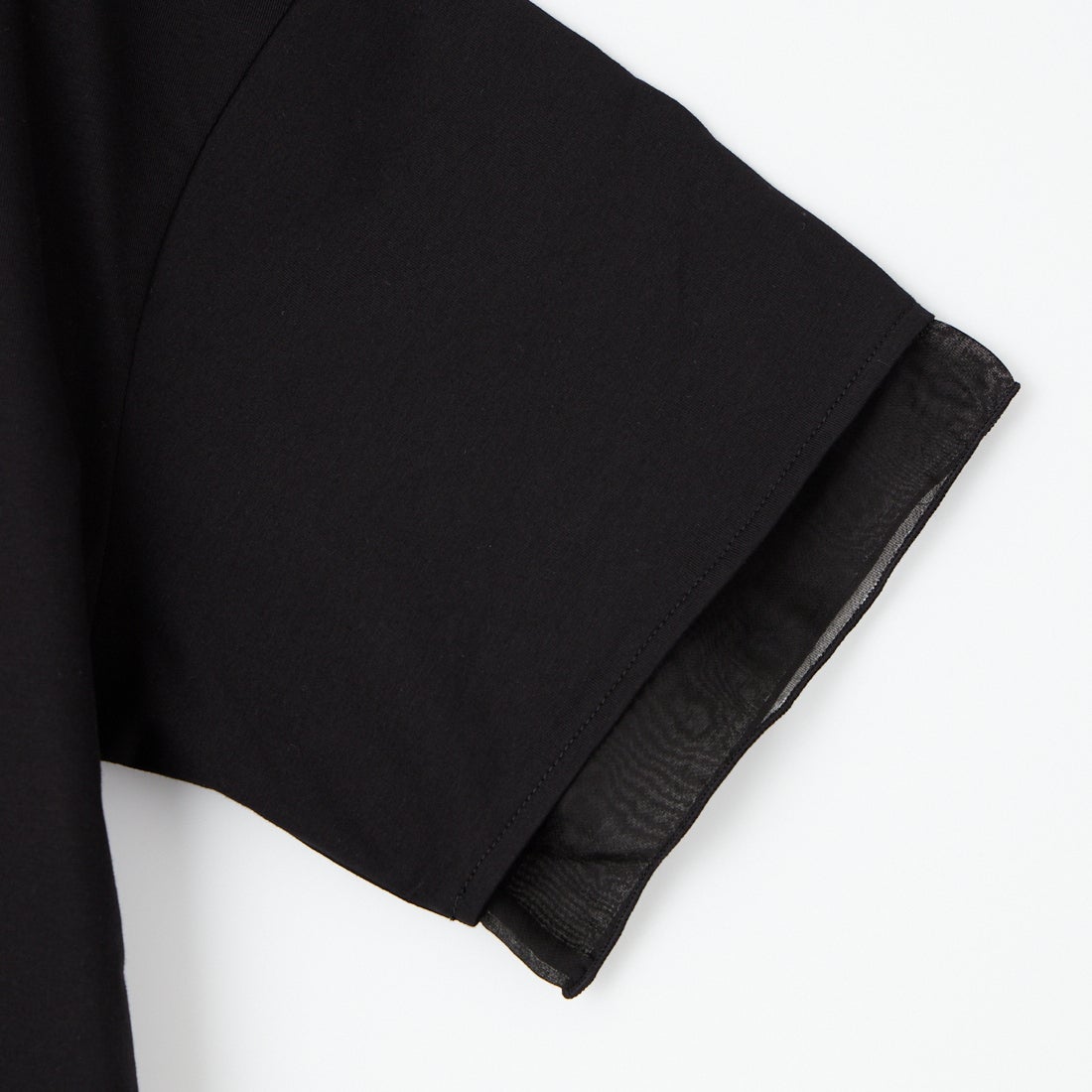 Jf Ready Made [ジェイエフレディメイド] シルケットベア シアー切替Tシャツ [3212101] 801 ﾌﾞﾗｯｸ