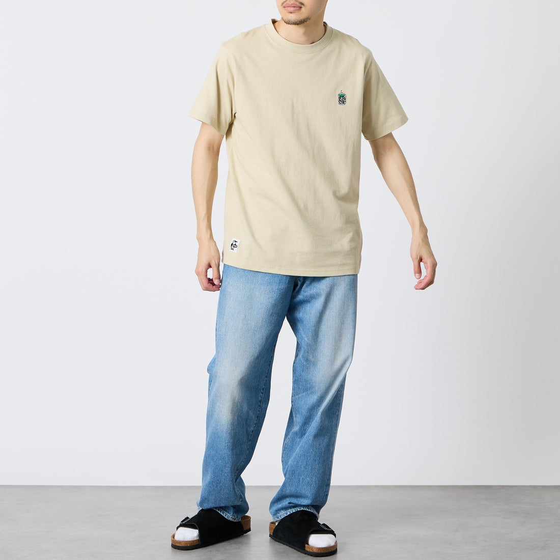 CHUMS [チャムス] 別注 BOOBY SUSHI FRIENDS バックプリント ショートスリーブTシャツ [CH01-2858-JF] G057 GREIG &&モデル身長：168cm 着用サイズ：M&&