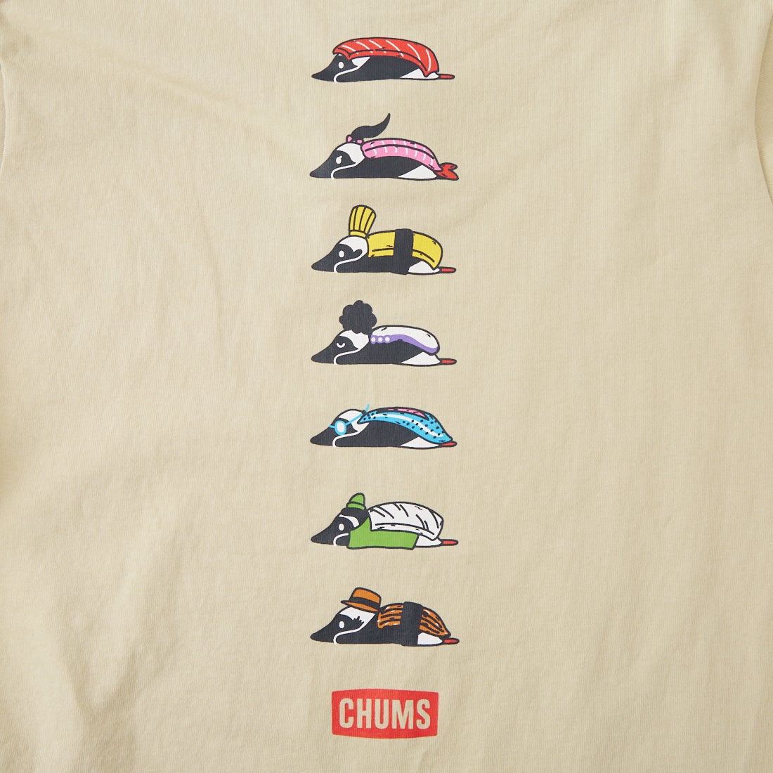 CHUMS [チャムス] 別注 BOOBY SUSHI FRIENDS バックプリント ショートスリーブTシャツ [CH01-2858-JF] G057 GREIG