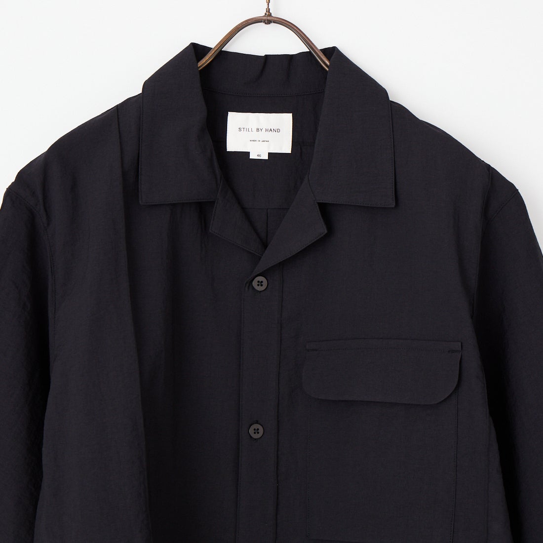 STILL BY HAND [スティルバイハンド] ピンタックハーフスリーブシャツ [SH07261] BLACK