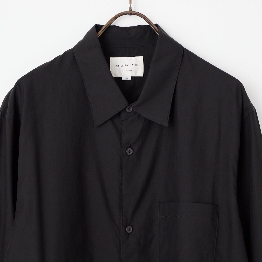 STILL BY HAND [スティルバイハンド] キュプラミックスプルオーバーシャツ [SH10261] INK BLACK