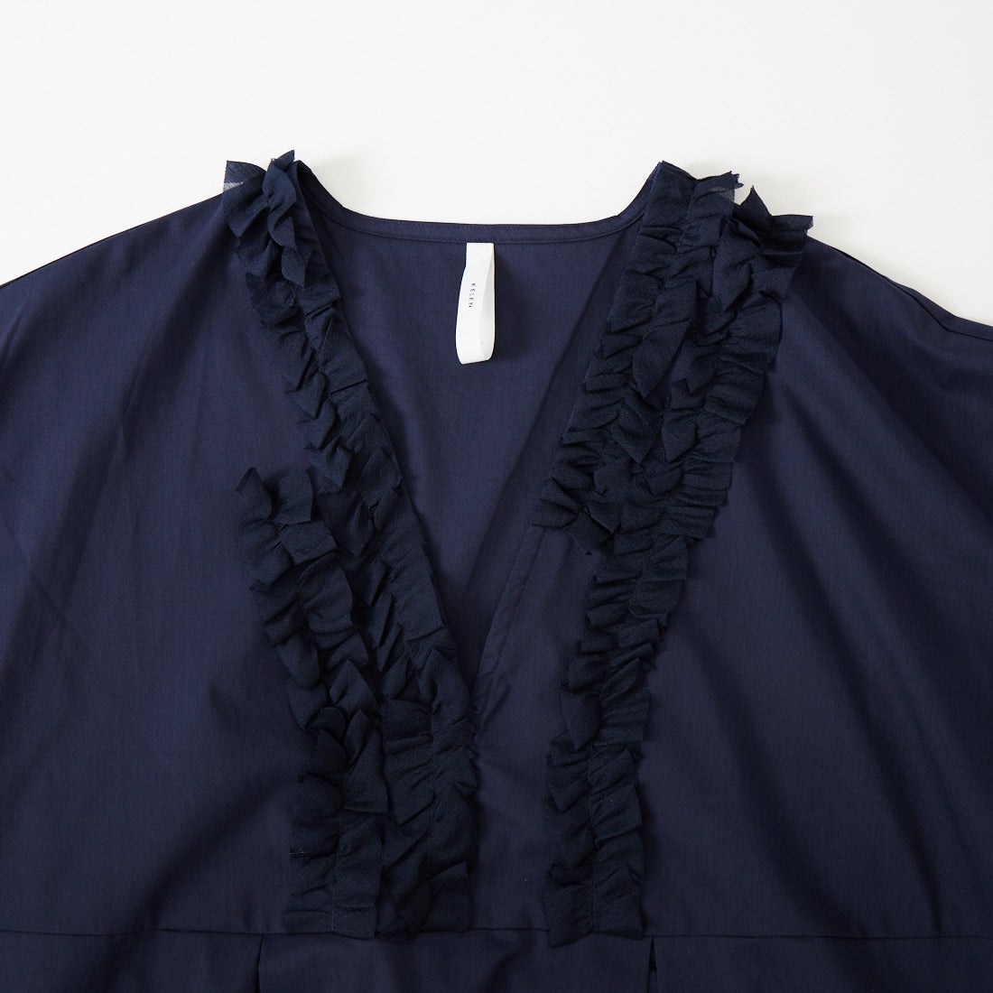 Kelen [ケレン] フリルデザインVネックワンピース RIFFEW [LKL25SOP2104] NAVY