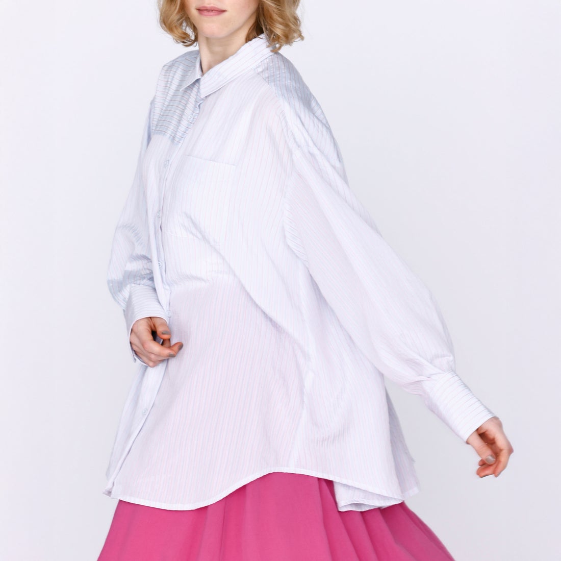 Kelen [ケレン] シアーストライプシャツ TESSA [LKL26HBL2287] SAXE