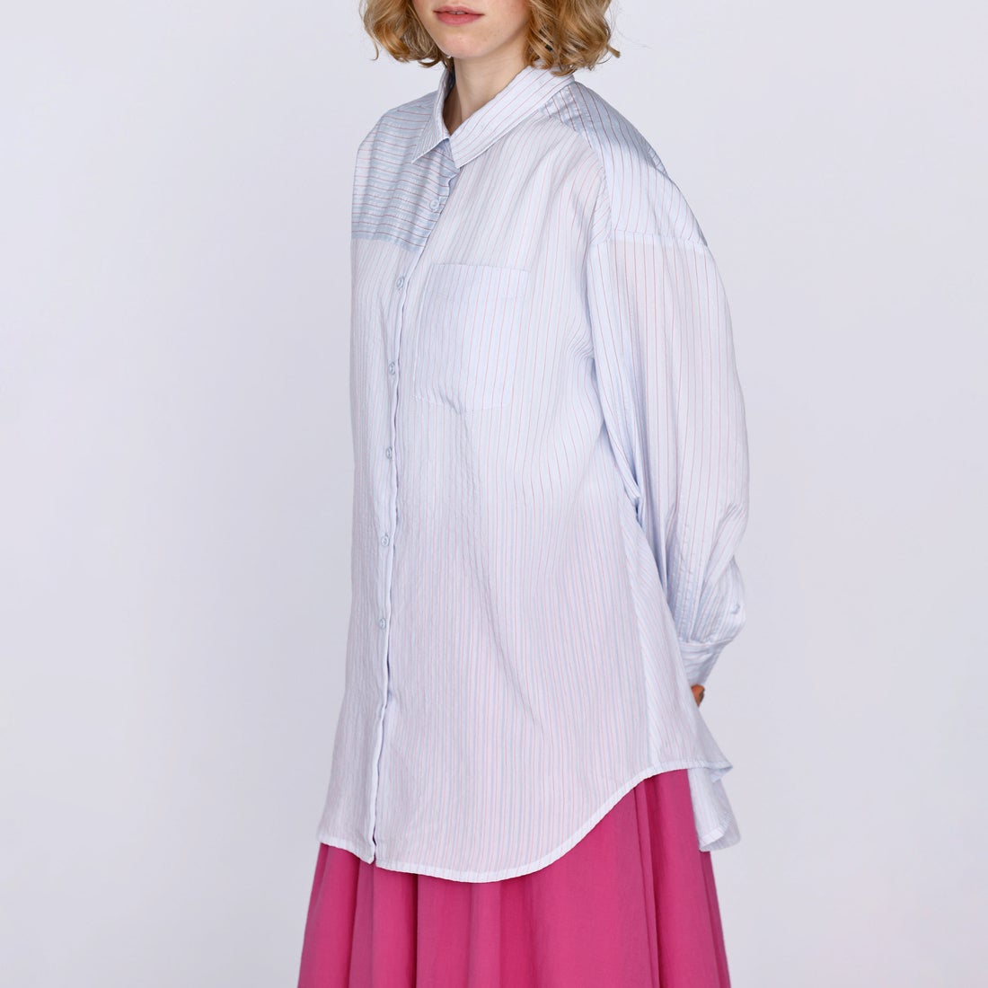 Kelen [ケレン] シアーストライプシャツ TESSA [LKL26HBL2287] SAXE