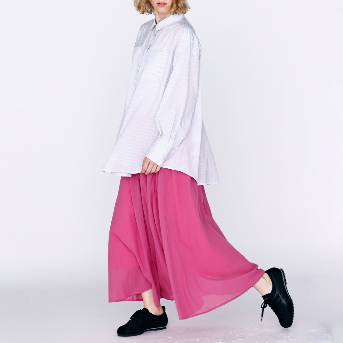 Kelen [ケレン] シアーストライプシャツ TESSA [LKL26HBL2287] SAXE