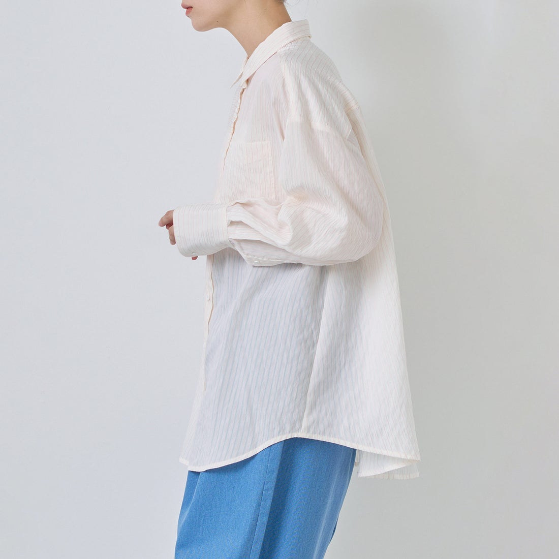 Kelen [ケレン] シアーストライプシャツ TESSA [LKL26HBL2287] OFFWHITE