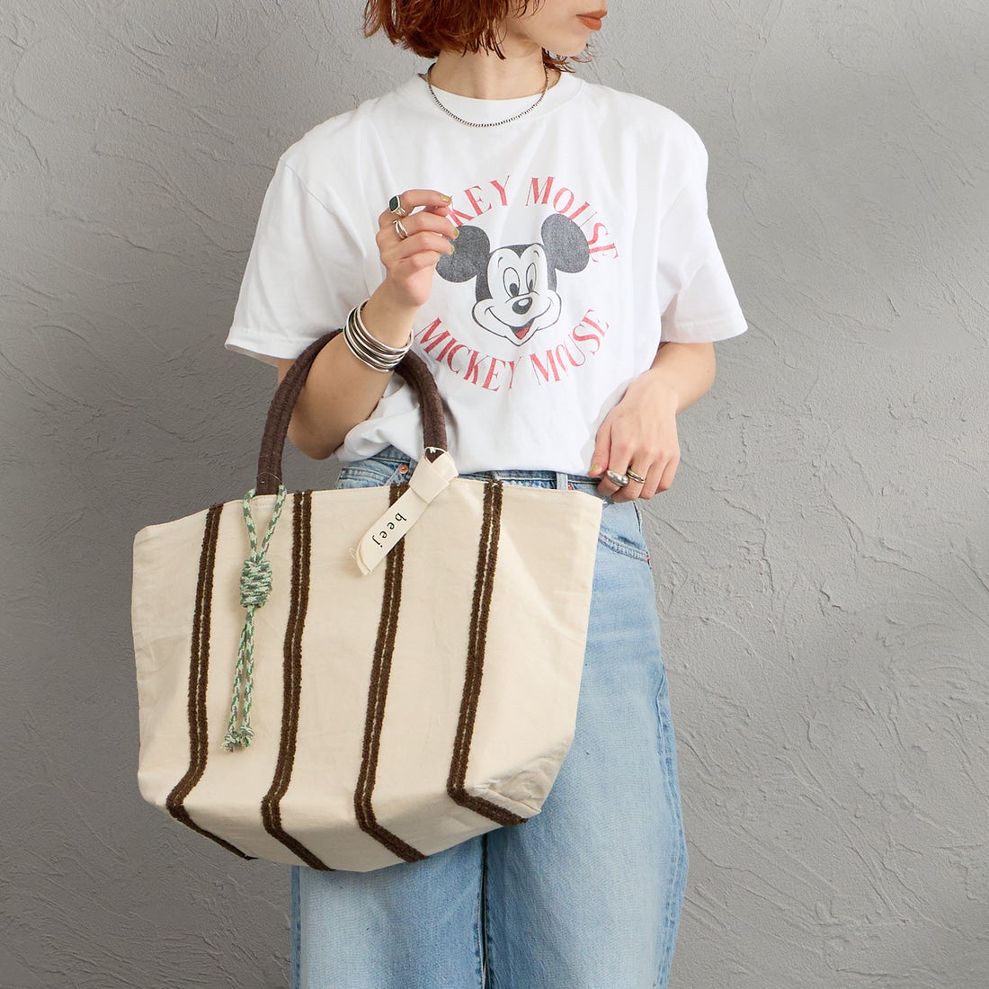 beej [ビージ] ループラインビッグトートバッグ [26SS-PWMI-IT-005] WHITE