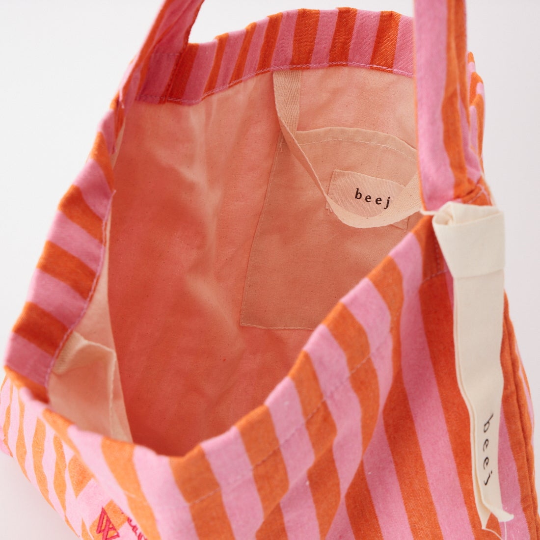 beej [ビージ] ストライプファブリックワンショルダーバッグ [26SS-PWMI-IT-018] ORANGE