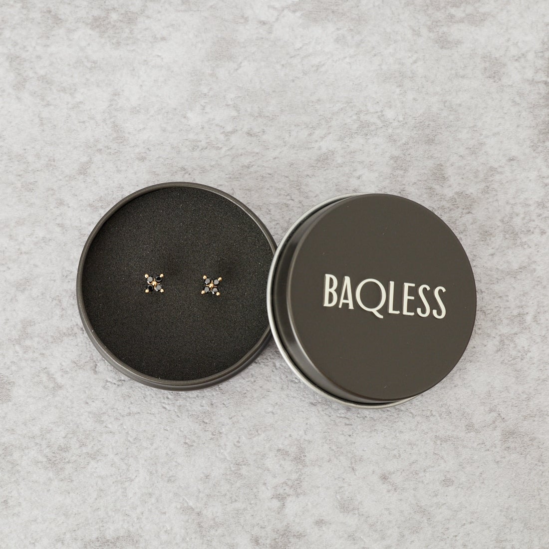 Baqless [バックレス] アミティ ブルームオニキス ゴールドピアス [261AM-BLM-ON-YG] GOLD