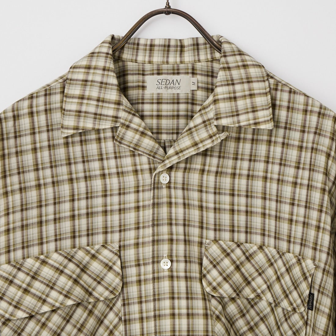 SEDAN ALL-PURPOSE [セダン オールパーパス] ダブルガーゼプレイド オープンカラーシャツ [SD26S-SH02] KHK/OLV